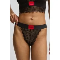 HUGO Slip BRIEF RL LACE aus Stretch-Spitze, mit Logoschriftzug auf dem Bund