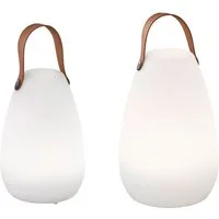 easy! BY FHL LED Außen-Tischleuchte, Farbwechsel, LED fest integriert, Warmweiß, RGB Farbwechsler, 2er Set Outdoor ohne Strom-Kabel, Partybeleuchtung Höhe 20cm & 26cm