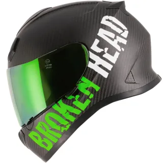 Broken Head BeProud Carbon Grün Limited Edition + Grün Verspiegeltes Visier
