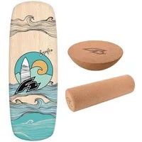 F2 Balanceboard F2 Set Balance Board Pill 86x30cm + Halbkugel und Korkrolle