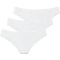LASCANA Brasilslip (3er-Pack) aus elastischer Baumwolle mit zarter Spitze