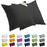 Lavea Kissenbezug 2er Set Kissenhülle Jersey, 100% Baumwolle, Kissenbezüge, (2 Stück), allergikerfreundlich - sicherer YKK-Reißverschluss - waschbar 60°C