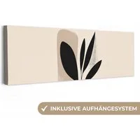 OneMillionCanvasses® Leinwandbild Panorama Pflanze - Beige - Japanisch, Fotodruck (1 St), Wandbild, Deko Schlafzimmer Wohnzimmer Flur 60x20 cm