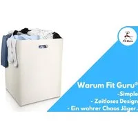 Fit Guru Ausziehwäschekorb Wäscherkorb Filz, Wäschesammler, Korb Aufbewahrung, Wäschesortierer (Spar-Set, Wäschebox bzw. Faltbarer Wäschekorb aus Filz in Schwarz), 120 Liter, Faltbar, Zeitloses Design, Überall Transportierbar