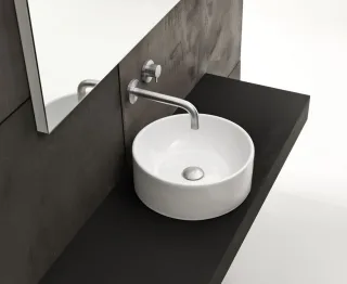 Axa one Serie Normal Aufsatzwaschtisch ohne Hahnloch, B: 350 T: 350 mm, weiss glänzend WS106