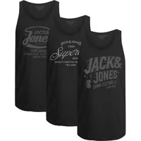 Jack & Jones Tanktop Bequemes Slimfit Shirt mit Printdruck (3er-Pack) mit Print