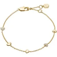 Fossil Armband Schmuck Geschenk Metall SUTTON Herzen, mit Glasstein