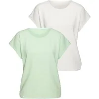 Vivance Kurzarmshirt aus bügelfreier Strukturqualität im 2er Pack (Packung) mit Viskose
