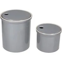 MamboCat Vorratsglas 2er Set Oskar Vorratsdose S & M Grau Zwiebel-Aufbewahrung Knoblauch, Ton