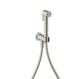 hansgrohe AXOR Bidette Showers Bidette Duschkopf 29240800 1 Strahlart rund für Kaltwasser mit Duschkopfhalterung und Duschschlauch 1,25 m, Edelstahl Optic