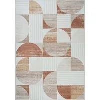 TaraCarpet Teppich Kurzflorteppich TaraCarpet Empire Retromuster absolut Modern fürs, rechteckig, Höhe: 14 mm, Retro Design in modernen Wohnfarben terracotta