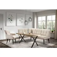 exxpo - sofa fashion Eckbank Mocca Essbank, Sitzbank, hoher Sitzkomfort, bequem und elegant, hochwertige Detailverarbeitung