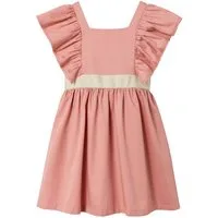 vertbaudet Minikleid Festliches Mädchen Kleid mit goldenem Gürtel