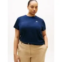 Tommy Hilfiger Curve Kurzarmshirt CRV TH SCRIPT REG C-NK SS TEE in großen Größen