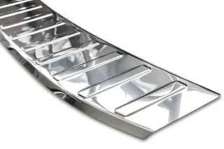 Edelstahl Ladekantenschutz Chrom Stoßstange Schutz Abdeckung mit Abkantung für Ford S-Max ab 2015-