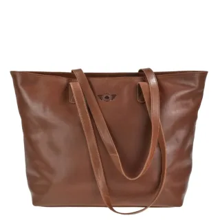 Shopper Damen Leder braun 47x31cm Schultertasche Tasche "Waxy Vintage" | Greenburry 1375-24