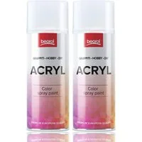 BigDean Sprühlack 2x Klarlack transparent, glänzend - 400ml Acryllack Glanz Lack Spray, Acryllack, Hohe Deckkraft, 400ml Sprühdose, Hohe Haftung