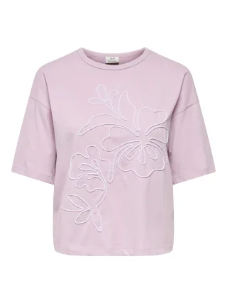 JDY - JDYCALLY LIFE S/S EMB TOP JRS Fragrant Lilac - Gr. - XS