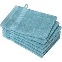 Dyckhoff Waschhandschuh Planet, (Set, 6-St), 450 g/m², aus reiner Baumwolle, trocknergeeignet