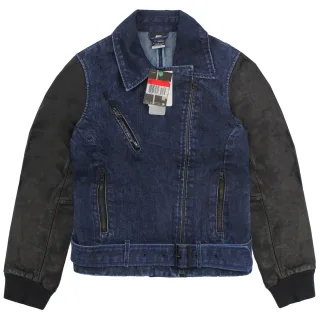 Vintage Nike Damen Denim Moto Destroyer Jacke