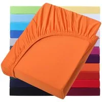NatureMark Spannbettlaken Boxspringbett Spannbetttuch 200x220cm, Baumwolle, Gummizug: rundum, (1 Stück), 40 cm Steghöhe - 200 x 220cm Spannbetttuch, Terrakotta