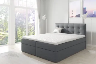 Boxspringbett Schlafzimmerbett OVIEDO 160x200cm Stoff Dunkelgrau
