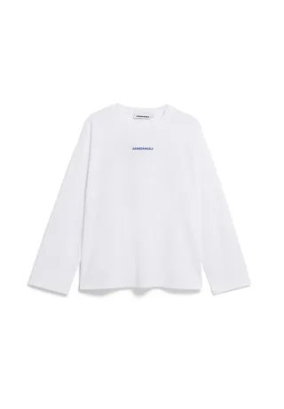 Armedangels - FIETAA SMILE LONGSLEEVE white-dynamo blue - Gr. - S