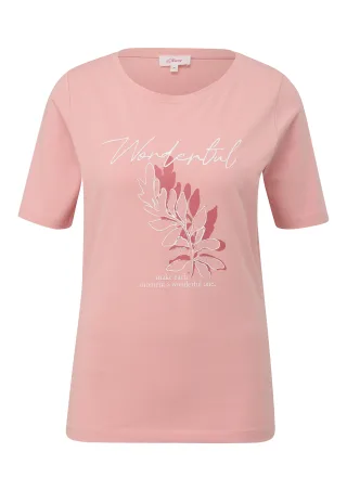 s.Oliver Red Label - T-Shirt mit Frontprint pink - Gr. - 36