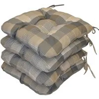 Rattani Sitzkissen 4 x Sitzkissen, Stuhlkissen Lara 36 x 36 cm, 4 er Set Stuhlkissen im Material Uniko