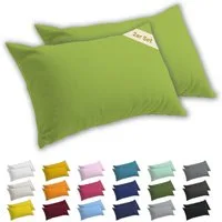 Lavea Kissenbezug 2er Set Kissenhülle Jersey, 100% Baumwolle, Kissenbezüge, (2 Stück), allergikerfreundlich - sicherer YKK-Reißverschluss - waschbar 60°C