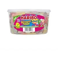 HARIBO Süßigkeit, Haribo Saure Bärenzungen 150 Stück Fruchtgummi Runddose 1350g