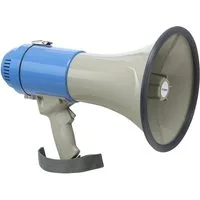 McGrey Megafon Megaphon - Lautsprecher Sprachrohr, 25 Watt RMS bis zu 1km Reichweite, robuste Bauweise, (MP-200RS, Inkl. Tragegurt), Sirene- und Whistle-Funktion