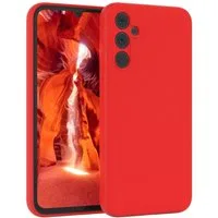 EAZY CASE Handyhülle Premium Silikon Case für Samsung Galaxy A34 6,6 Zoll, Smart Slimcover mit Displayschutz Handy Softcase Silikonhülle Etui Rot