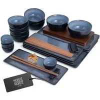 Moritz & Moritz Sushiteller Moritz & Moritz VIDA 29tlg Sushi Set Blau, (29 St), für 4 Personen - 29 Teile