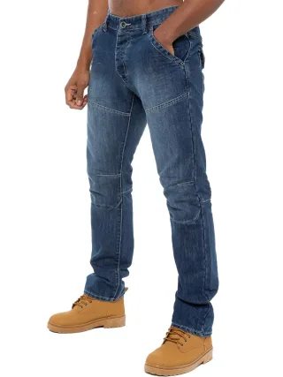Enzo Herren Denim Jeans Straight Leg - Blau