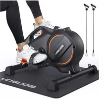 YOSUDA Pedaltrainer Arm & Beintrainer im Sitzen mit Widerstandsbändern, 16-stufig, (1-St), Mini-Heimtrainer, rutschfester Matte – ideal für Senioren, Büro