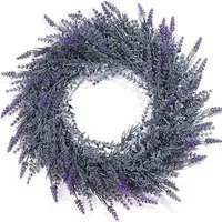 Kunstblume Lavendel-Kranz für die Haustür, künstlicher Frühlings-Kranz, Zaewry, Outdoor-Bauernhaus-Kranz für Hochzeit Party Zuhause Wand Kamin