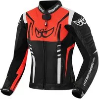 Berik Motorradjacke Striper Damen Motorrad Lederjacke Ellenbogenprotektoren enthalten,herausnehmbares Innenfutter,Schul