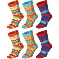 Chili Lifestyle Thermosocken FASHION warme bunte Wintersocken Damen und Herren aus Baumwolle (Multipack, 6-Paar, 3 Farbdesigns) Weichbund ohne Gummidruck