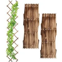 relaxdays Rankgitter Ausziehbares Rankgitter Holz 3er Set, 3 St., 3er Set