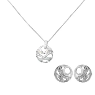 Orphelia 'Elvina' Damen 925 Sterling Silber Set: Kettenanhänger + Ohrringe - Silber SET-7085