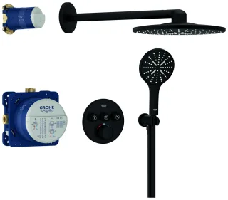 GROHE Unterputz-Duschsystem Grohtherm SmartControl 34863 THM runde Form 3 ASV phantom black, 34863KF 34863KF0
