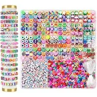 CLTYQ Ketten und Armband Set Ketten und Armband Set 2300 Stück Perlen für Armbänder Kinder Perlen, Auffädeln von Armbändern Selber Machen Polymer Clay Perlen DIYHandwerk