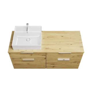 Burgbad Keramik Waschtisch-Set Eqio Eiche Dekor Urban/Alpinweiss, SGUS140LF5662C0001 SGUS140LF5662C0001