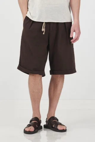 Hüfthohe, lässige Weite Bein Shorts mit Taschen