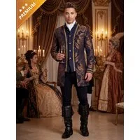 Wilbers Kostüm Barock Gehrock Herren bestickte Luxusjacke Blau