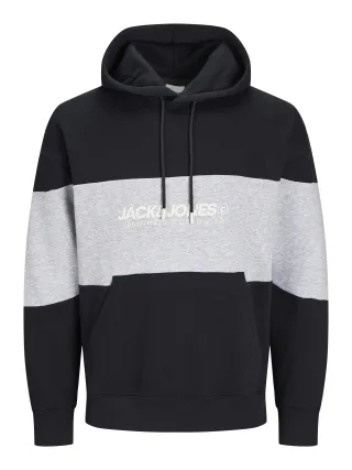 JACK&JONES - JJELEGACY BLOCKING SWEAT HOOD NOOS PLS black