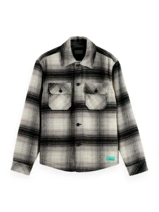 Scotch & Soda - Kariertes Überhemd grau/schwarz - Gr. - L