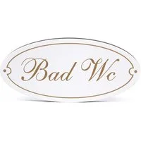 Dekolando Hinweisschild Türschild Oval - Bad Wc - Schild 15 x 7 cm - Schilder Türschilder, (1 St)