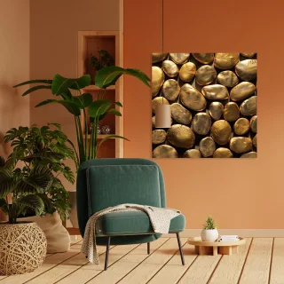 queence Acrylglasbild "Goldene Steine" Abstrakt  Abstrakte  Formen  Gemälde  Kunst 1 Stk. tlg. HD Premium Kunstdruck in Galeriequalität